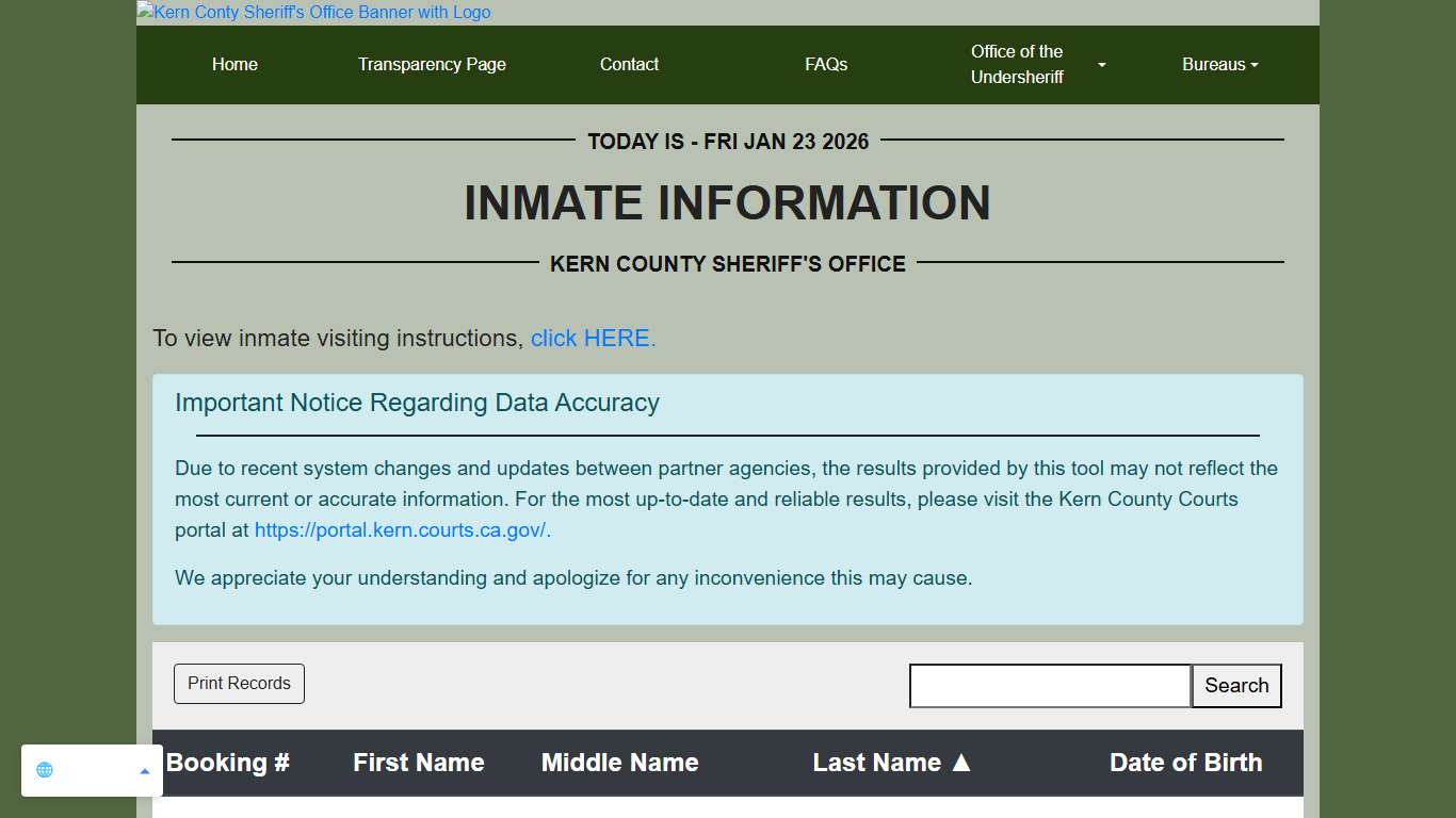Inmate Information KCSO